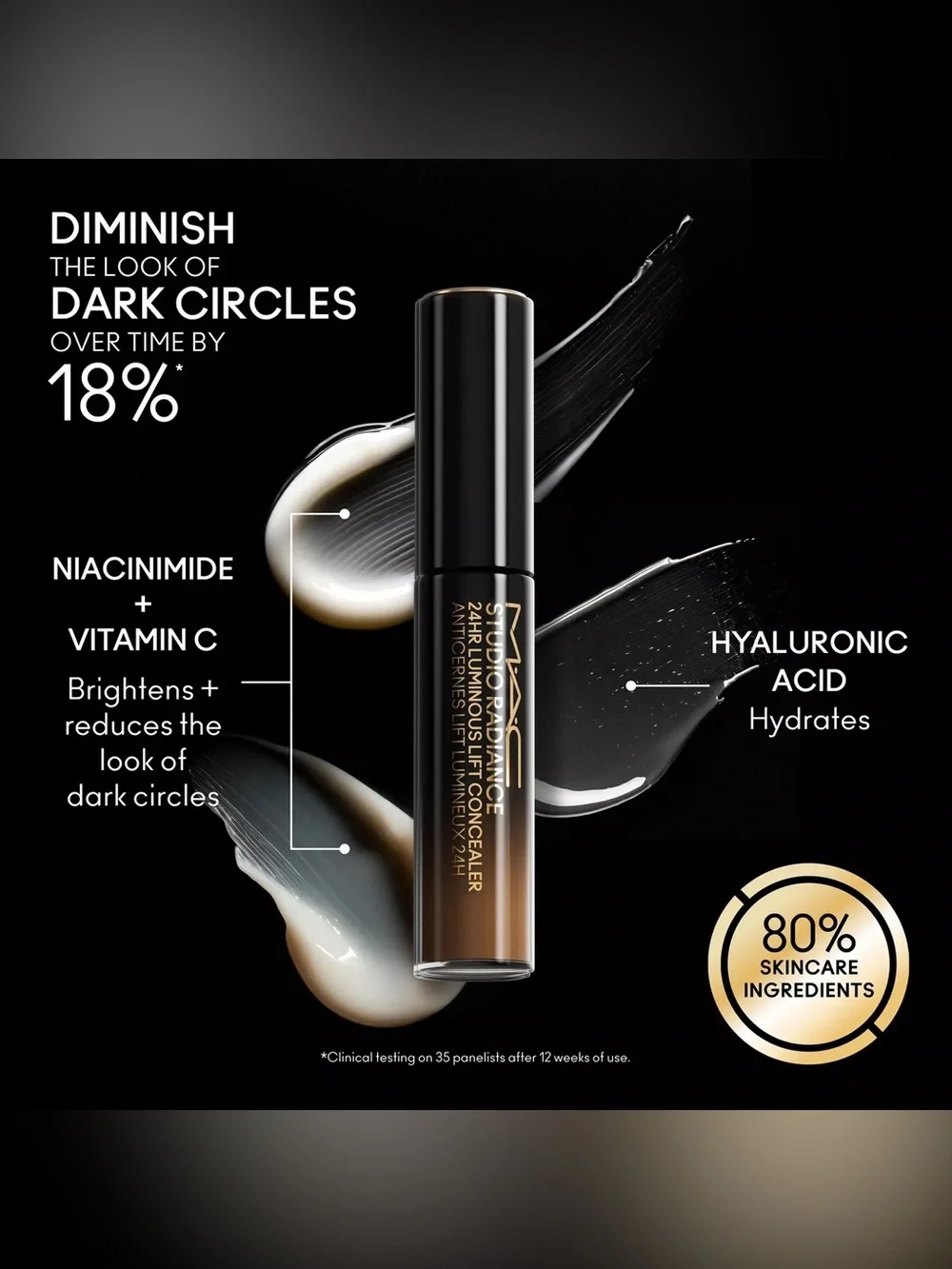 MAC Studio Radiance 24HR Luminous Lift Concealer NC35 • Authentic • New in Box